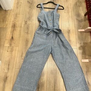 Everlane jumpsuit blue and white striped